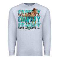 Heather Grey cowboy cowboy cowboy Premium Sweatshirt - texasbilliewilder