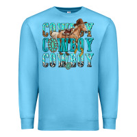 Ocean Blue cowboy cowboy cowboy Premium Sweatshirt - texasbilliewilder
