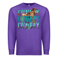 Purple cowboy cowboy cowboy Premium Sweatshirt - texasbilliewilder