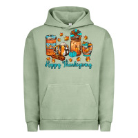 Pigment Oil Green happy thanksgiving coffee Urban Hoodie - JahusDesignShop