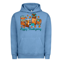 Pigment Pebble Blue happy thanksgiving coffee Urban Hoodie - JahusDesignShop