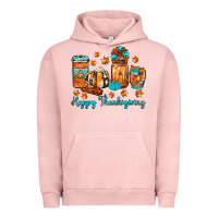 Pigment Salmon happy thanksgiving coffee Urban Hoodie - JahusDesignShop