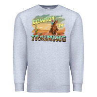 Heather Grey cowboy in training Premium Sweatshirt - texasbilliewilder