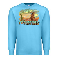 Ocean Blue cowboy in training Premium Sweatshirt - texasbilliewilder