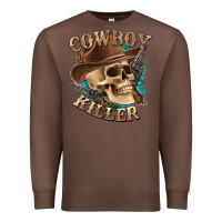 Chestnut cowboy killer with skull Premium Sweatshirt - texasbilliewilder