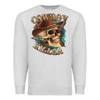 Dove Grey cowboy killer with skull Premium Sweatshirt - texasbilliewilder