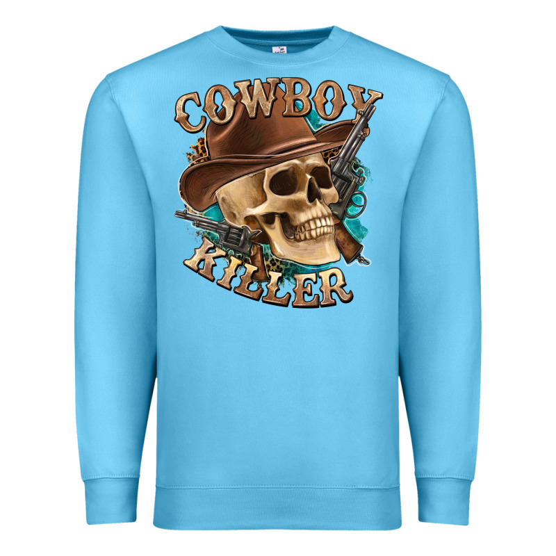 Cowboy Killer With Skull Premium Sweatshirt by texasbilliewilder | Teevron