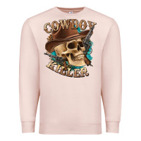 Pale Pink cowboy killer with skull Premium Sweatshirt - texasbilliewilder