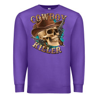 Purple cowboy killer with skull Premium Sweatshirt - texasbilliewilder