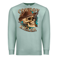 Seafoam cowboy killer with skull Premium Sweatshirt - texasbilliewilder