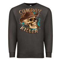 Smoke cowboy killer with skull Premium Sweatshirt - texasbilliewilder