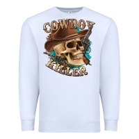 White cowboy killer with skull Premium Sweatshirt - texasbilliewilder