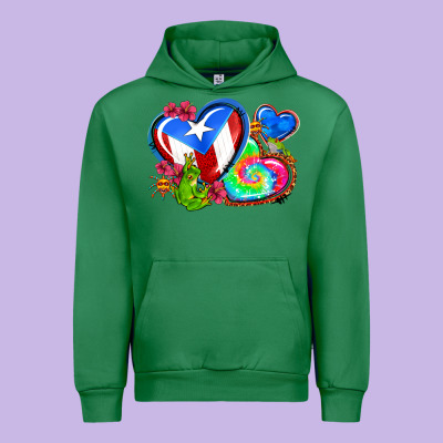 Western Leopard Puerto Rico   Hearts Urban Hoodie Designed By Adodesignshop