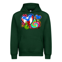 Forest Green western leopard puerto rico   hearts Urban Hoodie - AdoDesignShop