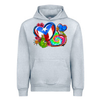 Heather Grey western leopard puerto rico   hearts Urban Hoodie - AdoDesignShop