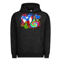 Pigment Black western leopard puerto rico   hearts Urban Hoodie - AdoDesignShop