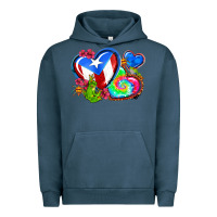 Pigment Midnight Navy western leopard puerto rico   hearts Urban Hoodie - AdoDesignShop