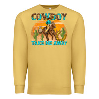 Antique Gold cowboy take me away Premium Sweatshirt - texasbilliewilder