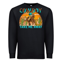 Black cowboy take me away Premium Sweatshirt - texasbilliewilder