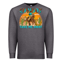 Charcoal Heather cowboy take me away Premium Sweatshirt - texasbilliewilder
