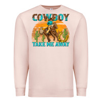 Pale Pink cowboy take me away Premium Sweatshirt - texasbilliewilder