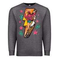 Charcoal Heather cowgirl with lightning bolt Premium Sweatshirt - texasbilliewilder