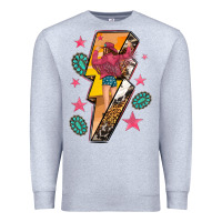 Heather Grey cowgirl with lightning bolt Premium Sweatshirt - texasbilliewilder