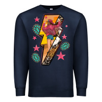 Navy cowgirl with lightning bolt Premium Sweatshirt - texasbilliewilder