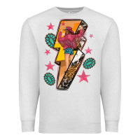 Oatmeal Heather cowgirl with lightning bolt Premium Sweatshirt - texasbilliewilder