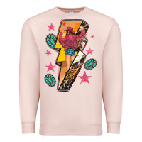 Pale Pink cowgirl with lightning bolt Premium Sweatshirt - texasbilliewilder