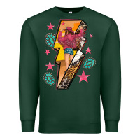 Sports Green cowgirl with lightning bolt Premium Sweatshirt - texasbilliewilder