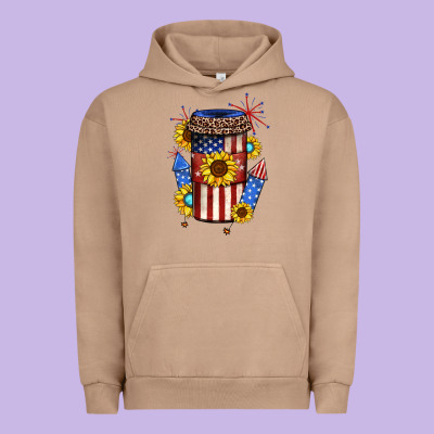 4th Of July Coffee Cup Urban Hoodie Designed By Jahusdesignshop