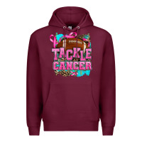 Burgundy tackle cancer Premium Hoodie - AdoDesignShop