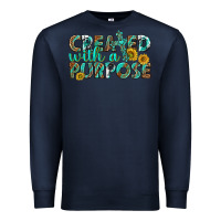 Navy created with a purpose Premium Sweatshirt - texasbilliewilder