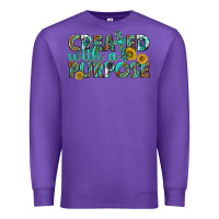 Purple created with a purpose Premium Sweatshirt - texasbilliewilder