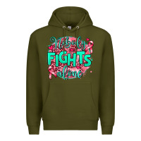Army Green nobody fights alone Premium Hoodie - AdoDesignShop
