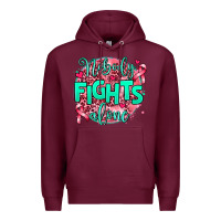 Burgundy nobody fights alone Premium Hoodie - AdoDesignShop