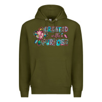 Army Green created with a purpose Premium Hoodie - AdoDesignShop