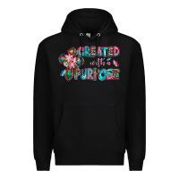 Black created with a purpose Premium Hoodie - AdoDesignShop