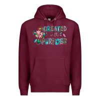 Burgundy created with a purpose Premium Hoodie - AdoDesignShop