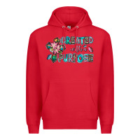 Red created with a purpose Premium Hoodie - AdoDesignShop