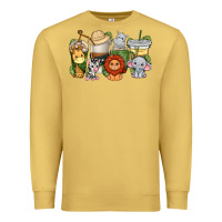 Antique Gold cute baby safari animals coffee cups Premium Sweatshirt - texasbilliewilder