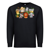 Black cute baby safari animals coffee cups Premium Sweatshirt - texasbilliewilder