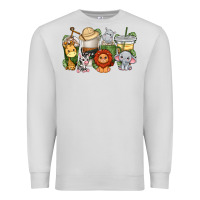 Dove Grey cute baby safari animals coffee cups Premium Sweatshirt - texasbilliewilder