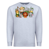 Heather Grey cute baby safari animals coffee cups Premium Sweatshirt - texasbilliewilder