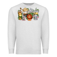 Oatmeal Heather cute baby safari animals coffee cups Premium Sweatshirt - texasbilliewilder