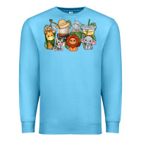 Ocean Blue cute baby safari animals coffee cups Premium Sweatshirt - texasbilliewilder