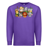Purple cute baby safari animals coffee cups Premium Sweatshirt - texasbilliewilder