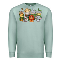 Seafoam cute baby safari animals coffee cups Premium Sweatshirt - texasbilliewilder