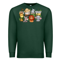 Sports Green cute baby safari animals coffee cups Premium Sweatshirt - texasbilliewilder